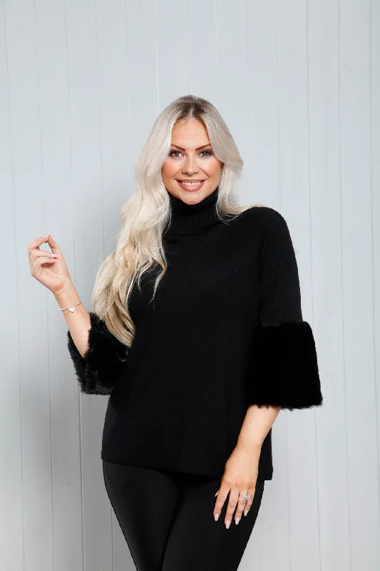 Exclusive Designer Style Deals Isabella Cowl Luxe Jumper Black