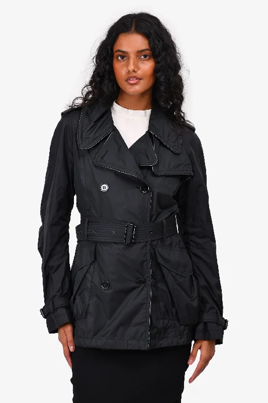 Women's Clothes For Work Burberry London Black Double Breasted Trench Coat Size 6 US