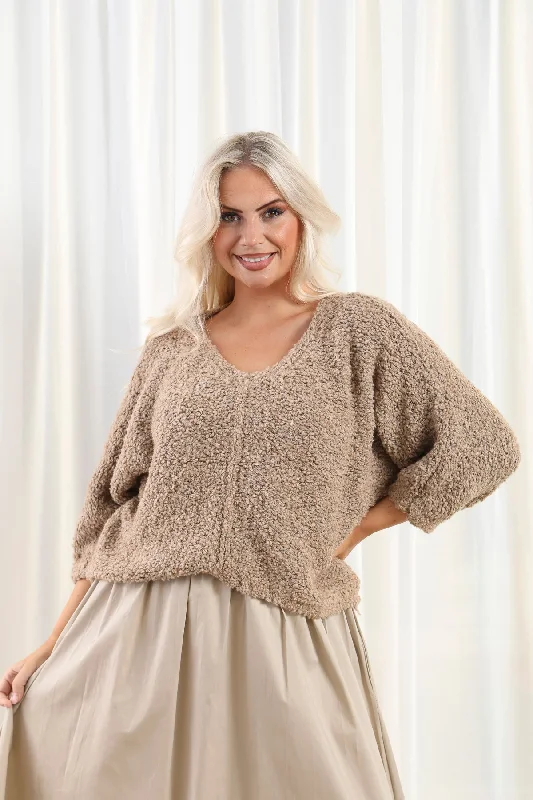 Fashionista Favorites Baylee Boucle Jumper Latte