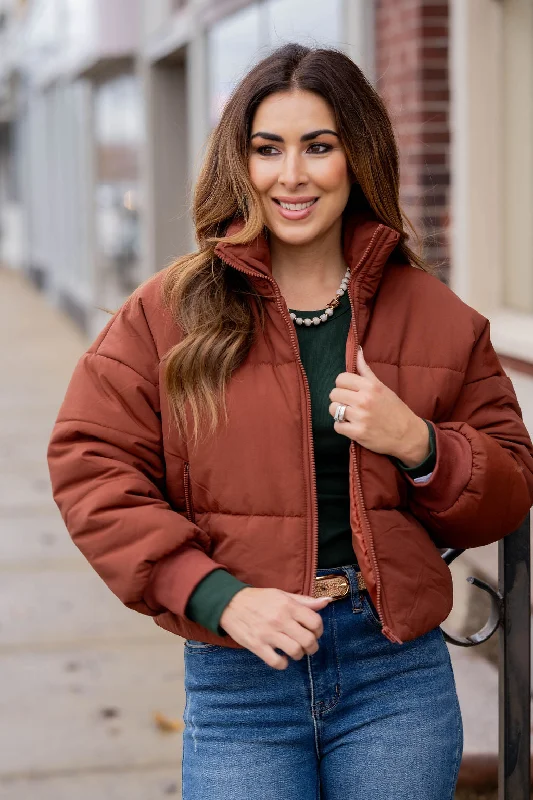 Chic Clothing For Women Cozy Cropped Puffer Jacket