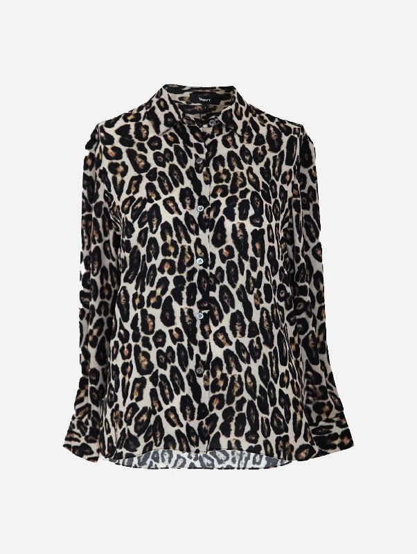 Dive Into Trendy Styles Classic Straight Shirt in Leopard