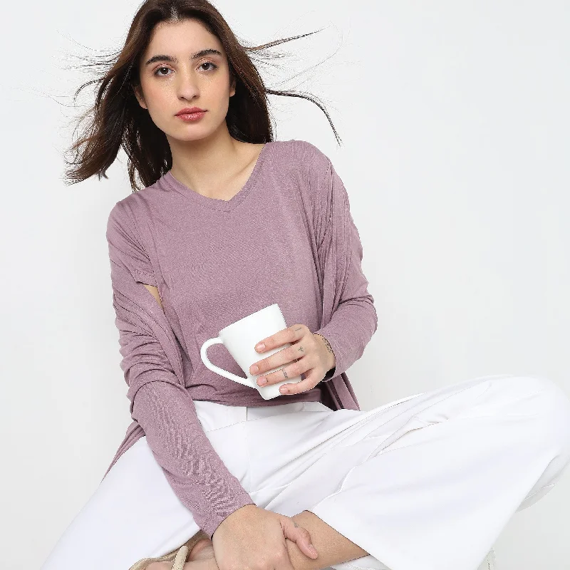 Exclusive Deals Online Regular Fit Solid Lounge Top