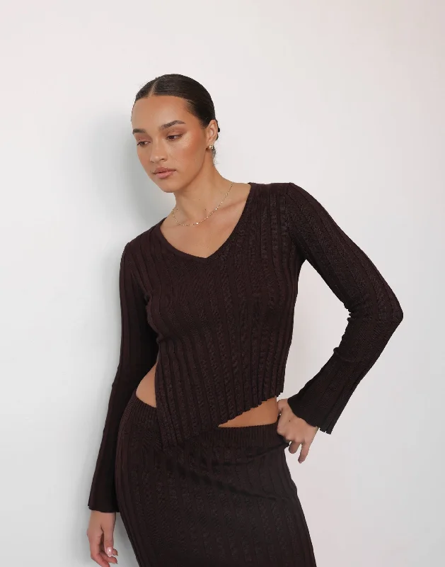 Casual Yet Chic Sales Andrea Top (Chocolate)