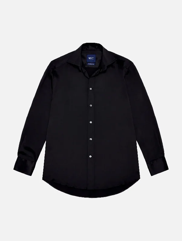 Seasonal Sale The Boyfriend Silk Shirt in Onyx