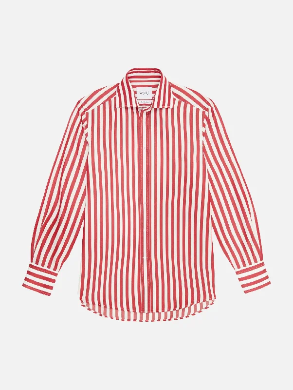 Clearance Event The Boyfriend Shirt in Maple Red Stripe