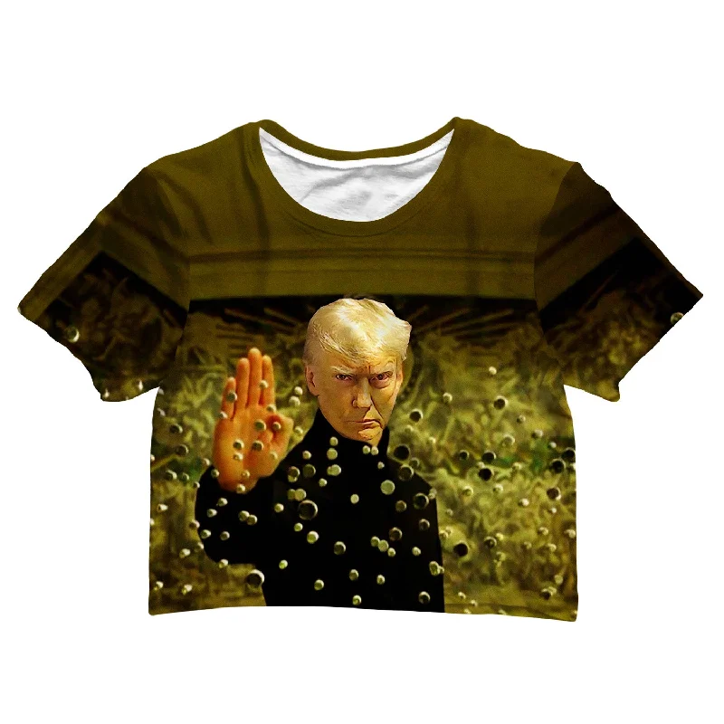 Trendy Pulse Don Stops Bullets Crop Tee