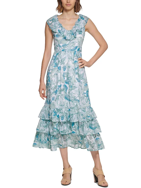 Women's Evening Clothing Womens Chiffon Floral Maxi Dress